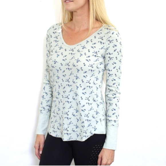 NWOT Free People Floral Thermal Top - Picture 1 of 7